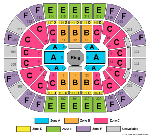 TD Garden UFC Zone Seating Chart